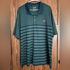 Adidas climacool striped polo shirt. Sz 2XL. Green.